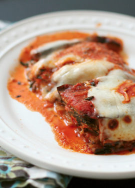Eggplant Parmesan Lasagna with Swiss Chard