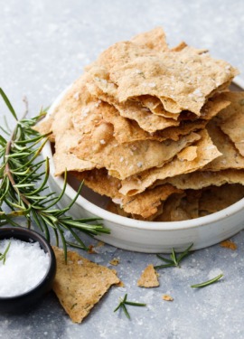 Homemade sourdough cracker recipe with olive oil and herbs
