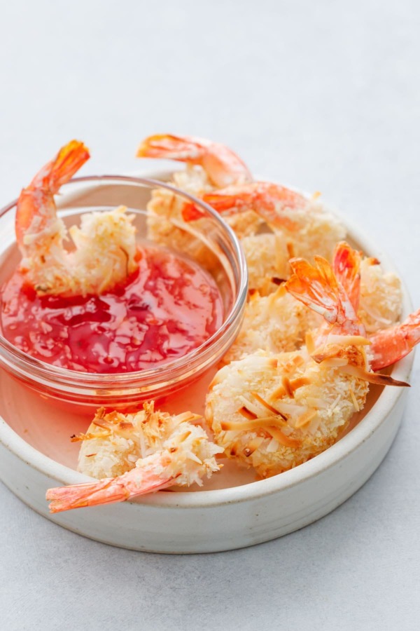 Oven-fried Coconut Shrimp with sweet chili dipping sauce