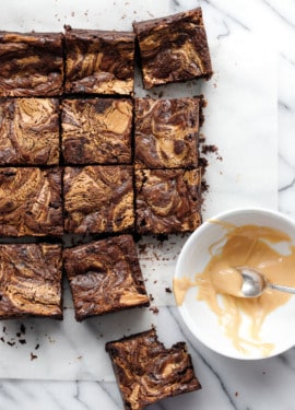 Fudgy Brownie Recipe with Caramelized White Chocolate Swirl