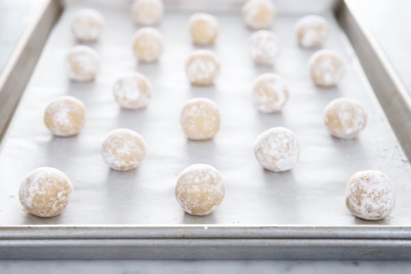 Soft Amaretti Cookies ready to be baked!